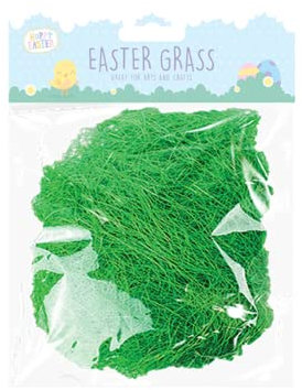 Easter Synthetic Grass (28grams) Pack of 1 - Vibrant Green Design, Perfect Accessory for Egg Baskets, Arts & Crafts, & Decorations