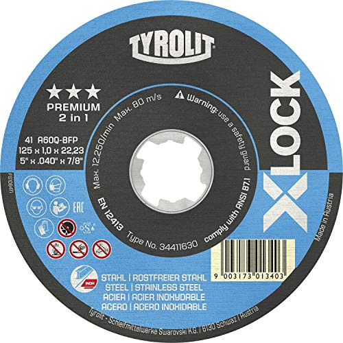 TYROLIT X-LOCK Edelstahl Trennscheibe gerade 125 x 1,0 mm