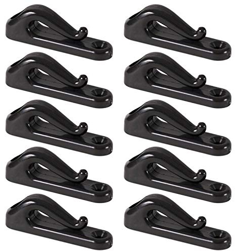 Nautika 10x Spinnaker-Haken 5mm Seil Kunststoff Schwarz Länge 55mm Segel-Boot Tau-Werk Seil Clip Rücklauf