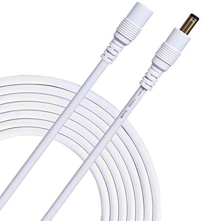 Liwinting 1m Cable de Extensión 5.5mm x 2.5mm Plug DC Macho a Hembra Conector para Adaptador de Corriente, LED, Cámara CCTV Potencia, Coche, Monitores y Más - Blanco
