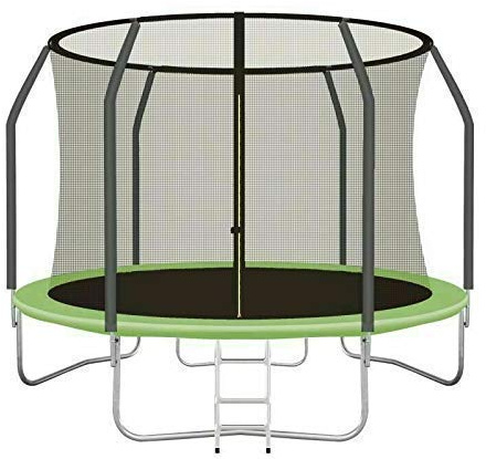10FT/3M Trampoline Set with Safety Enclosure Net Ladder Weatherproof Rain Cover