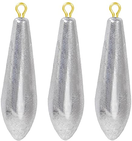 AMYSPORTS Drop Shot Fishing Weights Kit Lead Freshwater Fishing Sinkers Bass Casting Removable Fishing Weights Saltwater Streamlined 8pcs 2.1oz