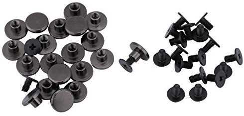 Tyenaza Nieten für Leder ledernieten hohlnieten, 20sets DIY Messing Flachkopf Gürtel Nieten Schraube für Gepäck Leder Handwerk 5mm 8mm(5mm)