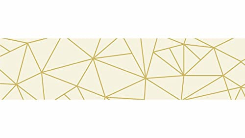 Bordo Adesivo Altezza 5 cm Lunghezza 5 mt - Bordo Per Pareti - Bordi Belli (Geometrico 1 - Giallo)