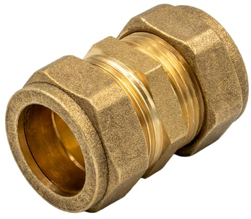 KNM Trade Klemmringverschraubung Messing Heizungsrohr 22x22 Gold | Messing, Heizungsanlagen, Wasseranschlüsse, klemmringbasiert, korrosionsbeständig, integriert