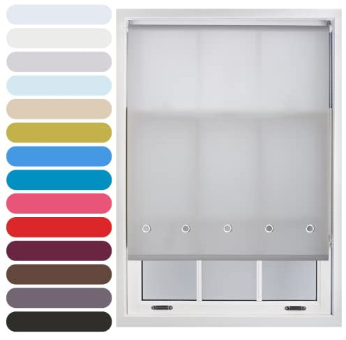 FURNISHED Daylight Roller Blind with Round Eyelets Trimmable, Grey, 190W x 165L cm