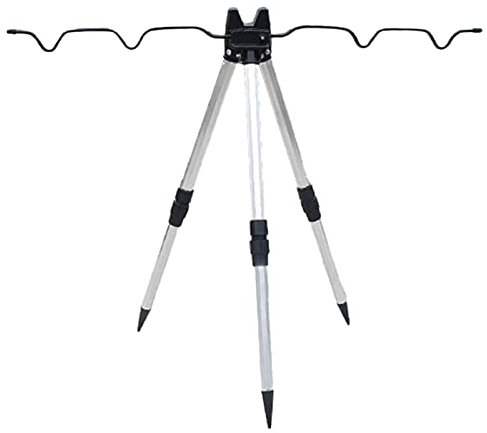 HINAA Telescopic Fishing Rods, Aluminum Alloy Tripod Stand Rod Rest, Adjustable Fishing Pole Holder, Load-bearing Hanger, Portable Accessories for Sea Beach Shore Pier Tackle