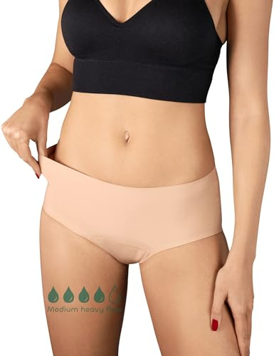 BeMee Nahtlose Perioden-Unterwäsche für Sport und diskreten Schutz I Seamless Hipster I Menstruationsslip aus Oeko-Tex® zertifiziertem Nylon (Größe XS bis XXL)