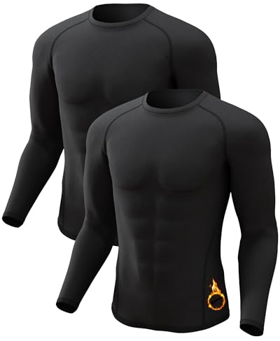 CL convallaria Thermounterwäsche Unterhemd Herren Thermoshirt Langarm Innenfleece Funktionsunterwäsche Thermo Oberteil 2er/3er Pack