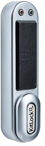 KitLock Elektronikschloss KL1000 RFID I für Spinde, Schließfächer und Möbel I Öffnung per RFID Karte oder Transponder I vertikal I silber