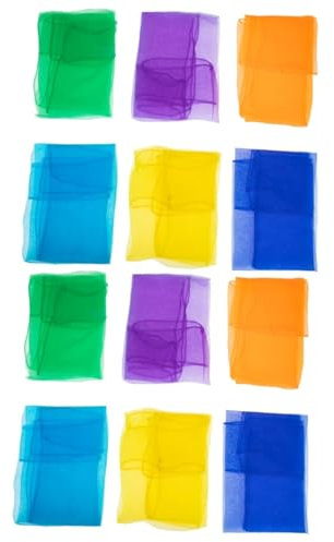 Abaodam 12stücke Kunterbunte Tanzschals Für Junge Mädchen Kleine Chiffontücher Zum Jonglieren Und Spielen Für Akrobatische Darbietungen Und Kreative Aufführungen Farben Zufällig