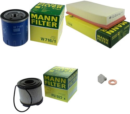 EISENFELS Inspektionspaket Wartungspaket Filterset mit Ölfilter W 716/1, Luftfilter C 33 156, Kraftstofffilter PU 922 x, Verschlussschraube