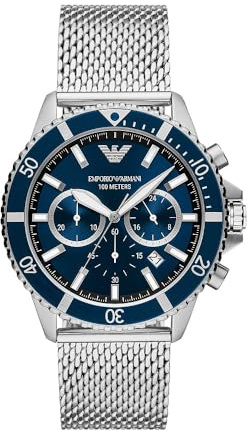 Emporio Armani Montre chronographe, en acier inoxydable, pour homme, AR11587