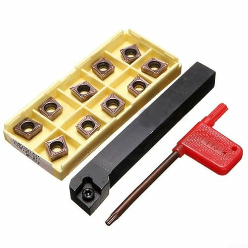 Gbtdoface Drehmeißel-Set, Wendeschneidplatten, Drehwerkzeughalter, SCLCR1212H09, Halterung, Drehmaschine, Werkzeugschneider mit 10 Stück CCMT09T304-PM Einsatz, 1120718375