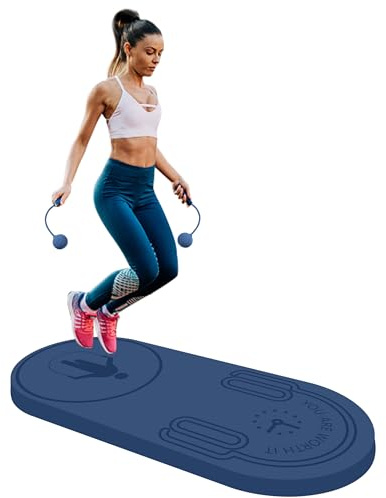 LaiEr Springseilmatte, Knieschutz, Stoßdämpfung, Springseil, Matte, Fitness-Trainingsmatte, rutschfest für Zuhause, Fitnessstudio (Blue,140 x 62 x 30 mm)