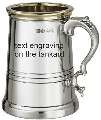 Wentworth Pewter Worcester Krug aus Zinn und Messing der X Reihe, mit persönlicher Gravur, 1 Pint