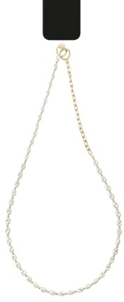 IDEAL OF SWEDEN Perlen-Handyband Weiß – Umhängekette Mit Haken, 117 Cm Länge, Universal Patch, Kompatibel Mit Handyhüllen, Acrylkette Mit Imitationsperlen