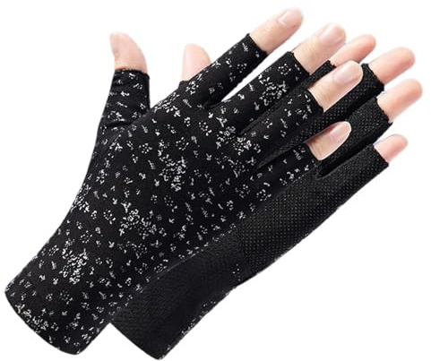 AIDIER Women Sunblock Gloves UV Sun Protection Gloves Breathable Half Finger Gloves Cotton Fingerless Driving Gloves for Women Non-Slip Breathable Sunscreen Gloves for Cycling Fishing Golfing Riding