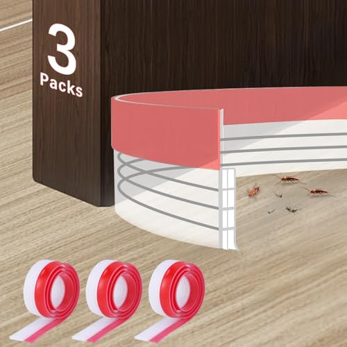 Fentar Burlete Puerta Entrada, 3 Pisos Burletes para Puertas, Tipo Autoadhesivo Burlete Bajo Puerta, Corte Flexible Bajo Puertas para el Frio entrada，Burlete Silicona para Insonorizar (transparente）
