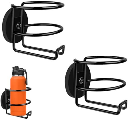 Magnetischer Auto Getränkehalter Boot, 2 Stück Universal Getränke Halter Flaschenhalter Becherhalter Auto Edelstahl Cup Holder Car Bierhalter Halterung Wasserbecherhalter, Schwarz