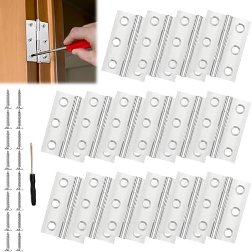 16 Pièces Charnière Inox Charniere Porte 44x32 mm, Charnière en Acier Inoxydable, Charniere Porte Placard, Paumelles de Porte Inox, pour La Maison Meubles Matériel Armoire Garde Porte Tiroir