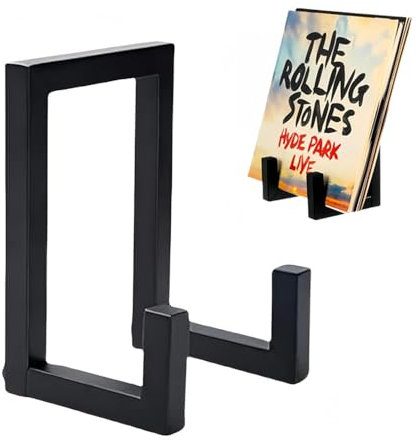 HMLFDC Soporte Vinilos Pared, Expositor Discos Vinilo, Metal Estanteria CD Soporte, Soporte para Vinilos para Discos de Vinilo, Fotos, Libros y Almacenamiento, Negro
