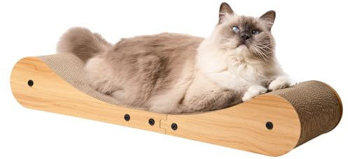 Nekosan Kratzbrett Katzen, 70CM groß Katzenkratzbett, Kratzmöbel Lounge für Katzen, Kratzpappe, Groß