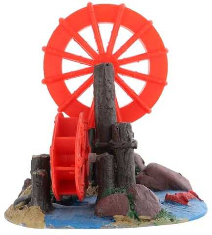 FONDOTIN Aquarium Ornament Desktop Resin Windmill Fish Tank Decor Aquarium Air Pump Bubbler Home Office Decor