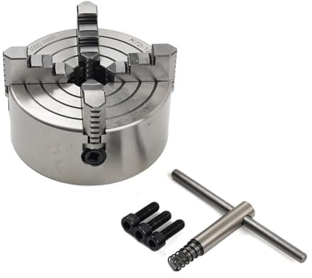 TBGCXJSV 4-Backen-Drehfutter, 12,7 cm, umkehrbar, unabhängig, K72-125, Stahl, Silber, für Schleif-, Fräs- und Bohrmaschinen