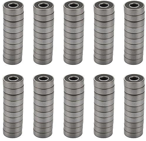 GREOHNMPAW 200Er Pack 608 Kugellager - Doppelte Gummi Dichtung Miniatur Rillenkugellager für Skateboards, Inline-Skates, Roller (8 mm x 22 mm x 7 mm)