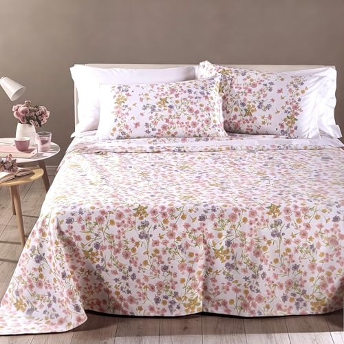 Caleffi Copriletto Matrimoniale Estivo 260x260 Cotone Piquet, Copriletto Matrimoniale Leggero Non Trapuntato Fantasia Floreale Provenza, Copriletto Letto Due Piazze (Rosa)