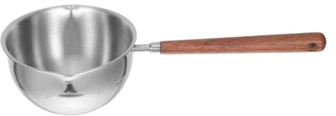 SOIMISS Bec Verseur Cuillère de Service Louche en Acier Inoxydable avec Double Bec Incliné et Manche Long Cuisine Moderne pour Soupes et Sauces