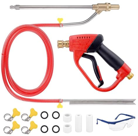 Fangxuee Kit Sabbia per Idropulitrice con Pistola, Sabbia da 5000 PSI per Idropulitrice con 4 Ugelli di Ricambio