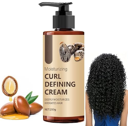 Crema Definitrice di Ricci all'Olio di Semi di Zucca, Crema Anti-Crespo, Esalta i Capelli Mossi e Ricci, Ripara i Capelli Danneggiati, Per Tutti i Tipi di Capelli Ricci