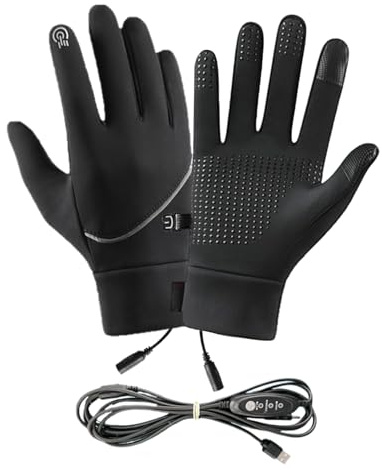 Genérico Guantes Calefactables,Guantes Térmicos de Invierno con Calefacción USB | Térmicos Táctiles Impermeables para Invierno, Ciclismo, Montañismo, Correr para Hombres Y Mujeres