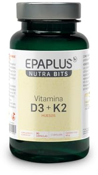 EPAPLUS Nutrabits Vitamina D3 + K2 para Huesos y Defensas, 90 Cápsulas