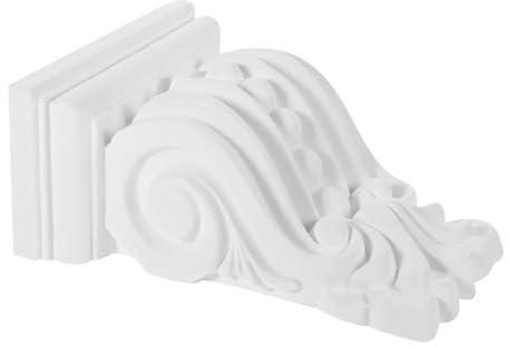 Uonlytech Ménsula Decorativa Europea de Estilo Vintage Soporte Tallado Escayola Blanca Corbel Romana para Decoración de Hogar y Pared Fácil de Instalar para y
