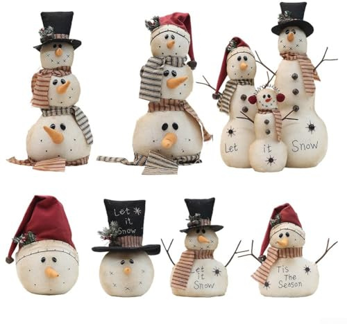 Figura de muñeco de nieve navideña para Navidad Para decoración interior y exterior, diseñada para crear un ambiente festivo acogedor (B)