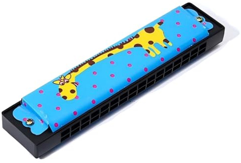 16 Holes Harmonica - Giraffe Pattern Harmonica - Precision ABS Musical Instrument with Brass Reeds - Stainless Steel Cover - Clear Tone Learning harmonicas for Beginners and Music Practice