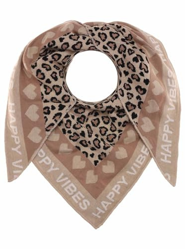 Zwillingsherz Damen Schal Dreieckstuch Dreieckschal Leo Dog Zebra süßer Dackel Blumige Aussichten u. a. kuschelig weich Baumwolle Polyester großes warmes Halstuch Frühling Herbst Winter