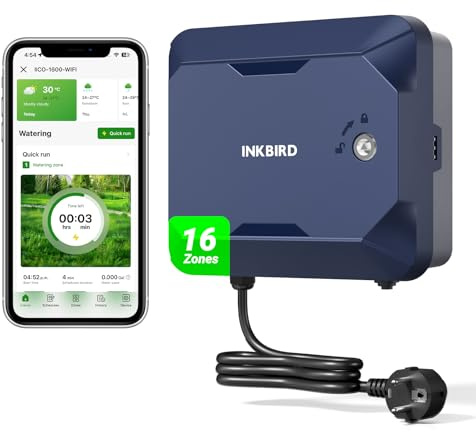 INKBIRD 16 Zoner WIFI Bevattningsdator med pekskärm och Vattentätt fodral