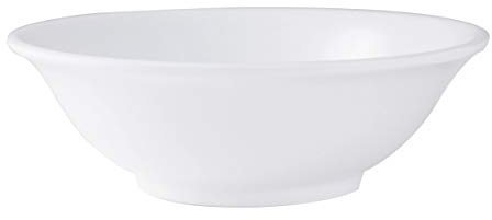 Thunder Group Nustone white melamine dinnerware collection 6.875 inch - 22 oz rimless bowl, comes in dozen