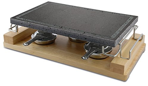 Ilsa Lava Stein Griddle Set 8-teilig rechteckig 37 x 23 cm Modern Grau Grillplatte