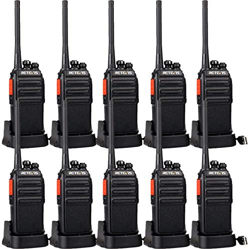 Retevis H-777S Long Range Walkie Talkies,2 Way Radios for Adults,Rechargeable Two Way Radio,VOX Hands Free Durable Strong Signal,Security Church School Business (10 Pack)