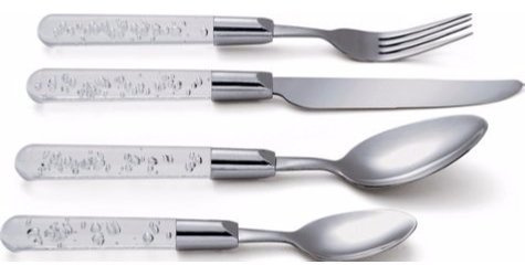 16 Piece Luxury Clear Bubble Stainless Steel Cutlery Set- Reduced!