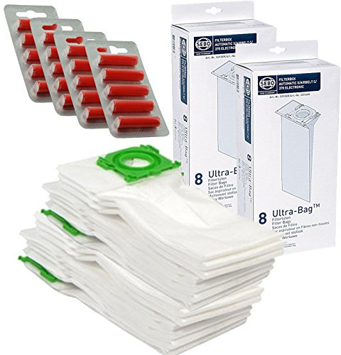Sebo X1 X2 X3 X4 X5 Extra Pet XP2 XP3 Genuine Vacuum Cleaner Dust Bags (Pack of 16 + 20 Fresheners)