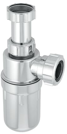 McAlpine A10AR-CP 1.25-Inch Plastic Plated Resealing Adjustable Inlet Bottle Trap - Chrome