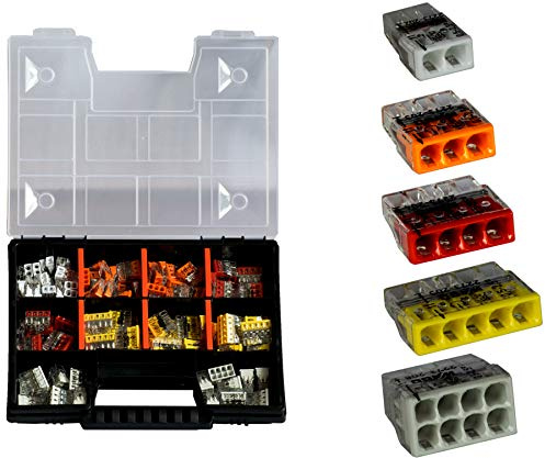 WAGO Sortimentbox NR 5 Set Variobox Wagoklemmen Box Hebelklemmen 2273-202 | 203 | 204 | 205 | 208 | 160 Stück incl. Sortimentbox