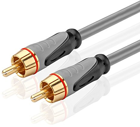 TNP Digital Audio RCA Composite Video Coaxial Cable (25 Feet) Gold Plated Dual Shielded RCA to RCA Male Connectors AV Wire Cord Plug for S/PDIF Home Theater, HDTV & Hi-Fi Systems (Black)