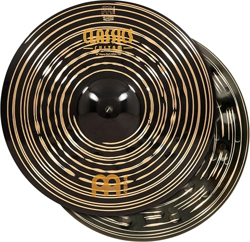 Meinl Cymbals Classics Custom Dark Plato Hihat de 14 pulgadas (35,56cm) Platillos de Batería - Pareja - Bronce B12, Acabado Oscuro (CC14HDAH)